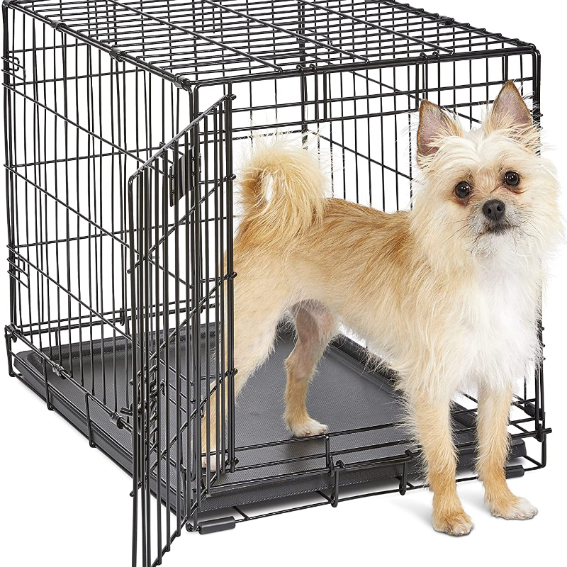  Dog Crate with Leak-Proof Pan, Floor Protection, Black, and Divider Panel (36"L x 23"W x 25"H)