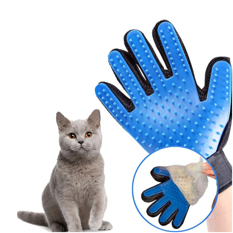 Cat Grooming Glove - Deshedding Brush and Massage Glove for Cats and Dogs