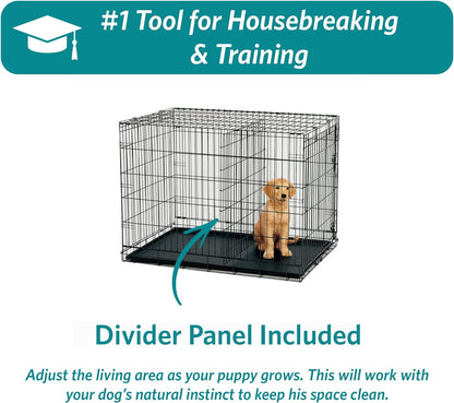 Medium Double-Door Dog Crate – Leak-Proof, Patented Features