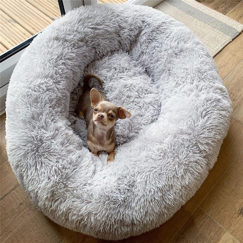 Super Soft Washable Dog Bed - Deep Sleep Kennel with Long Plush for Cats and Dogs