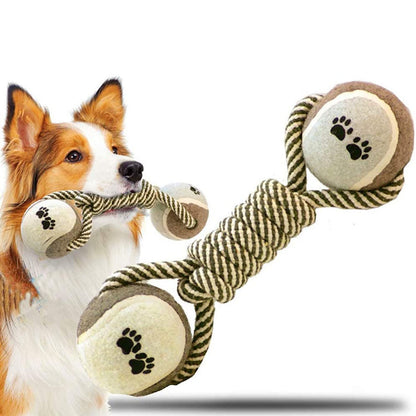 Interactive Dog Toys - Cotton Rope Ball and Chew Toy for Dogs of All Sizes
